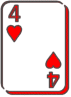 Four of Hearts Playing Card