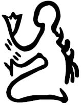 Artistic outline of a woman gathering wheat depicting the Virgo symbol