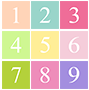 numerals 1 to 9