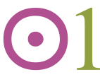 A purple Sun symbol next to a green numeral one