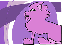 Stylized purple lion