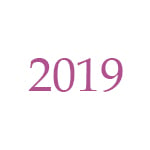 The numeral 2019 in a simple pink font