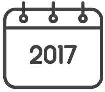 A calendar page boasts only the numeral, 2017, to represent the year 2017