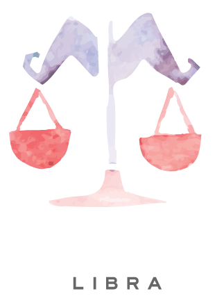Painting of balance scales to represent Libra