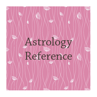 the words, Astrology Reference, on a pink and white background