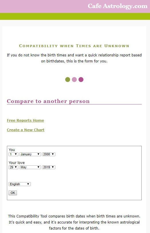 Free Compatibility Chart