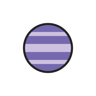 Illustration of Neptune, the planet, in layers of different shades of purple
