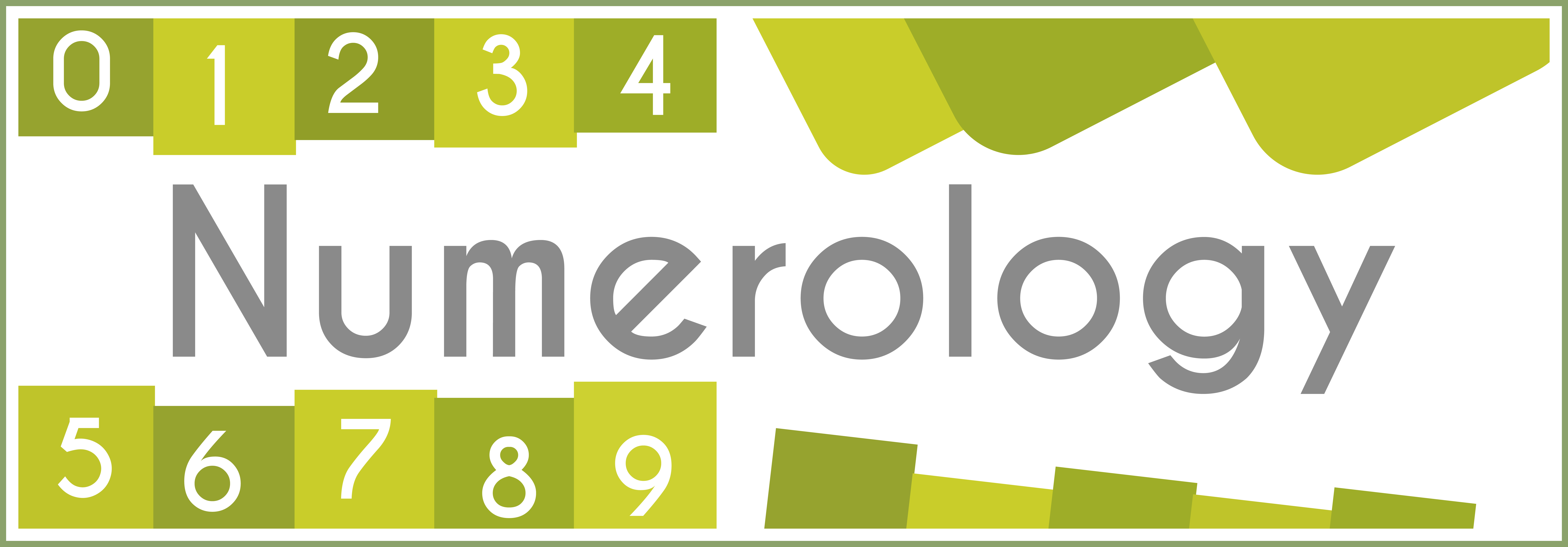 Numerology banner with numeral tiles from zero to 9