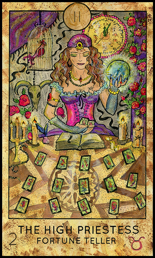 Major Arcana #2 - The High Priestess - Fantasy Deck Tarot Card