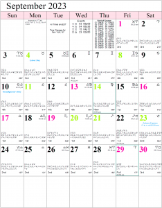 Monthly Astrology Calendars