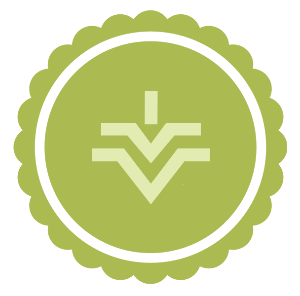Vesta symbol on a green badge