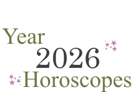 "Year 2026 Horoscope" text with purple stars
