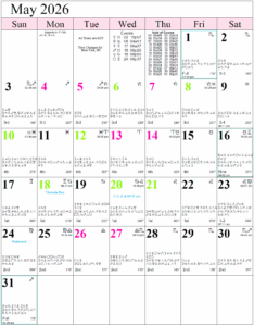 Monthly Astrology Calendars
