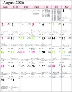 Monthly Astrology Calendars